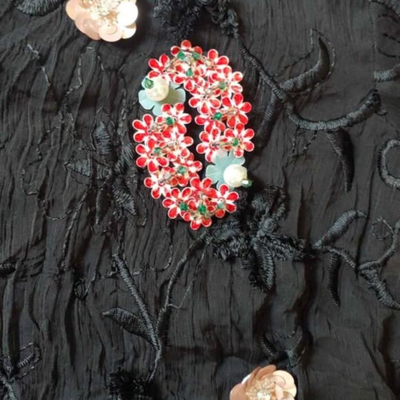 Festive Love Sequins Top Shirt Blouse Women Med Christmas Valentine's Going Out - Picture 2 of 10